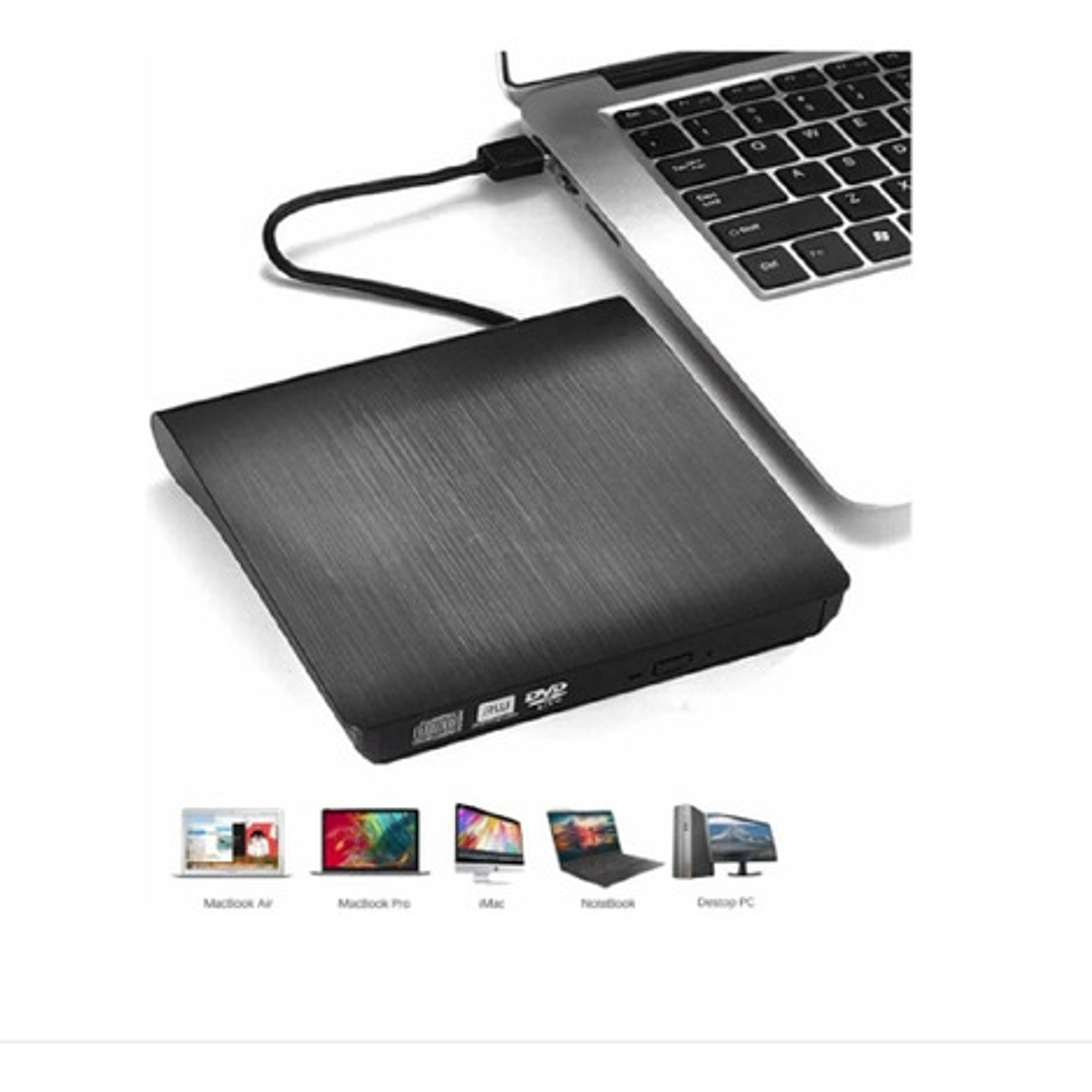 Reproductor De Dvd/cd Externo Usb 3.0 Para Pc Portátil 2