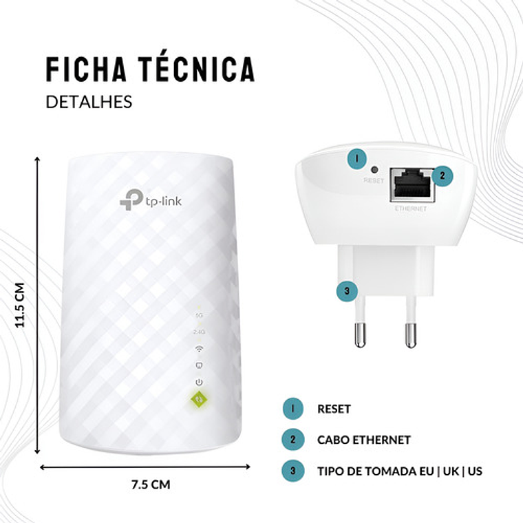 Repetidor De Señal Wi-fi Tp-link Re200 Ac750 De Doble Banda, 4