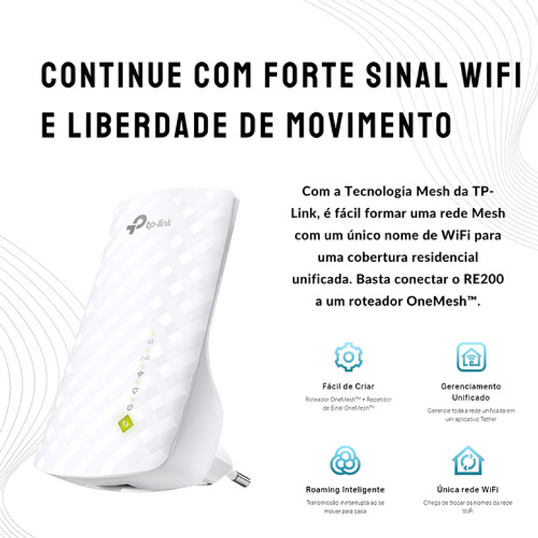 Repetidor De Señal Wi-fi Tp-link Re200 Ac750 De Doble Banda, 5