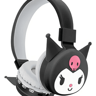 Audífonos Importados Inalámbricos De Kuromi Con Bluetooth Color Negro