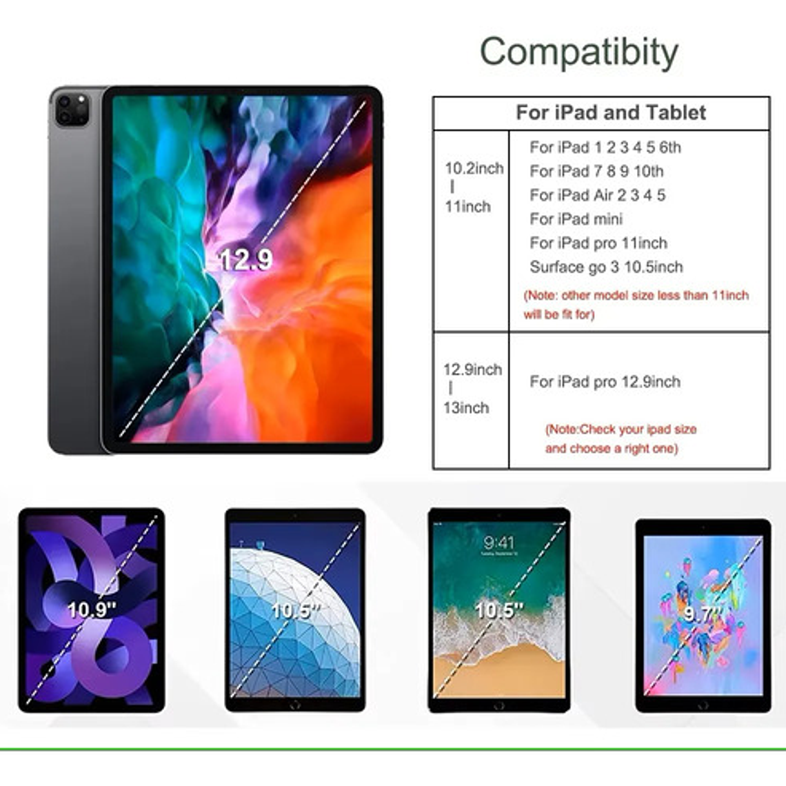 Bolso Funda iPad Tablet Universal 10 Hasta 13  Pulgadas 5