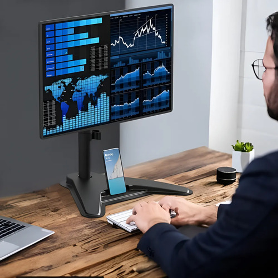 Soporte Monitor Altura Ajustable 14 32 Sobre Mesa 40cm 3