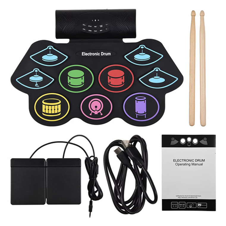 Tambor Electrónico Silicona Portátil Cobrable Arcoír 9 Drum 1