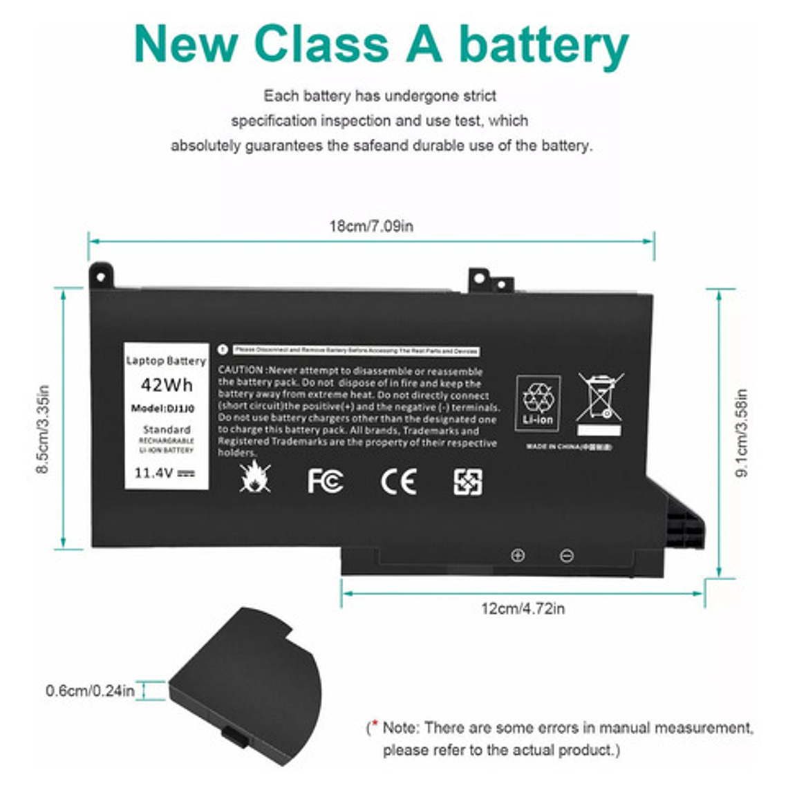 Batería Compatible Dell Latitud Dj1j0 7280 7380 7000 6