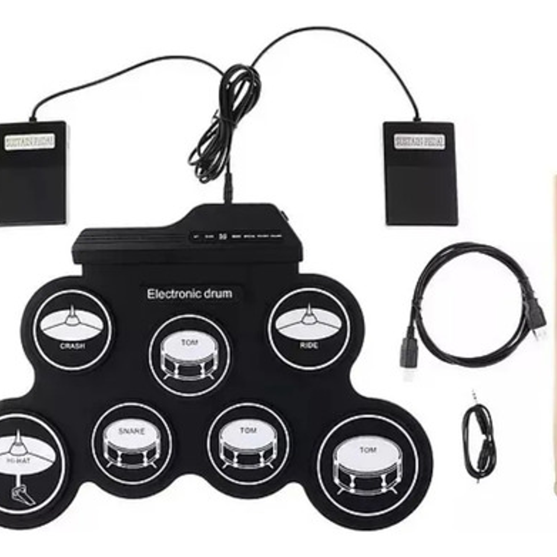 Bateria Electronica Digital De Practica 7 Pad 2 Pedales 3