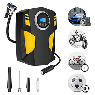 Compresor Inflador De Llanta Para Auto Lcd Bomba Portátil Color Negro,compresor De Aire Portatil Para Carro,compresor Portatil Para Auto