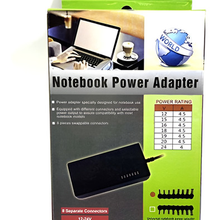 Cargador Universal Notebook 120w 9plug 12v A 24v 11