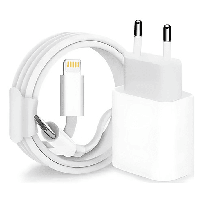 Cargador Pd Turbo De 20 W Para iPhone 7, 8 Plus X, 11, 12, 13, 14, Color Blanco 1