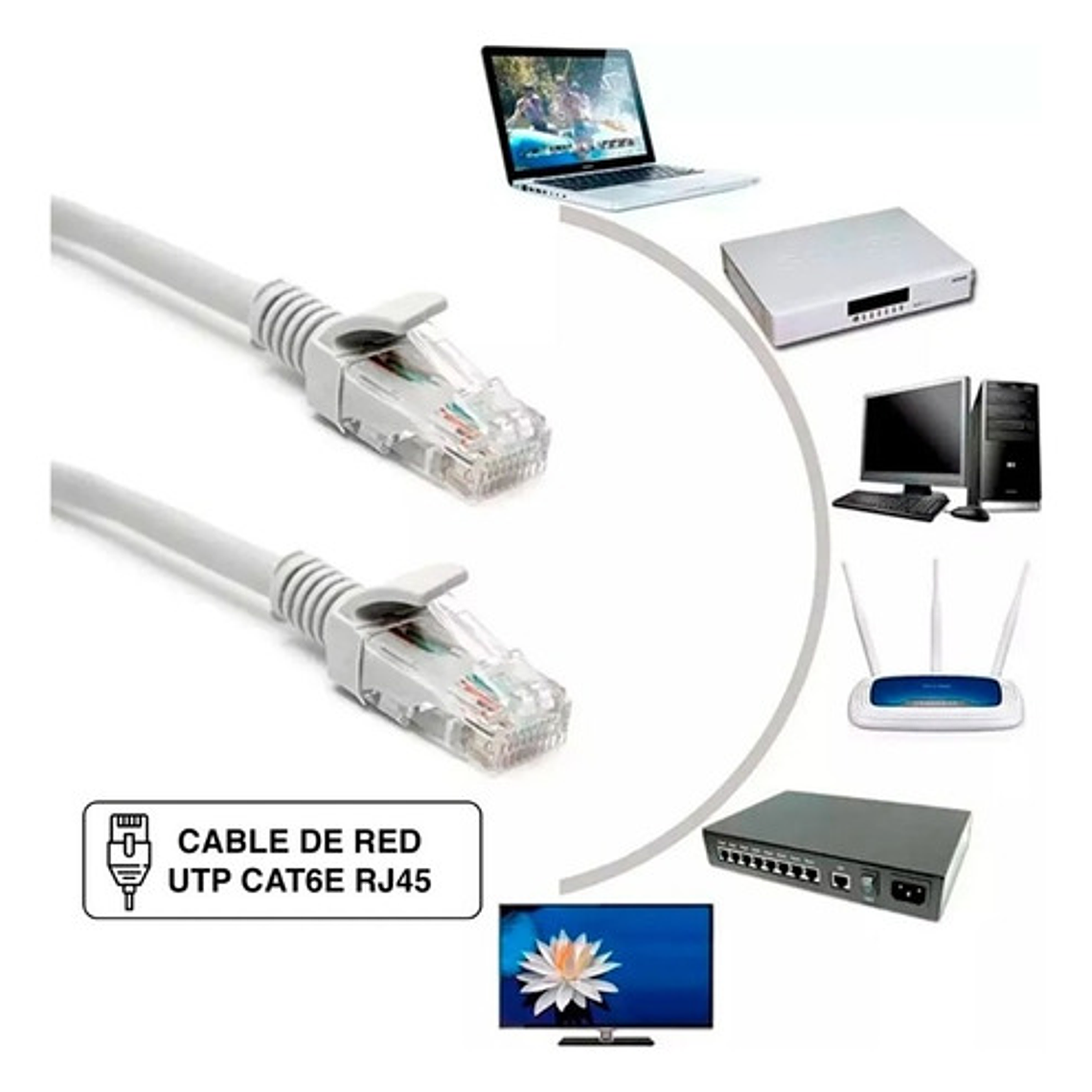 Cable De Red Rj45 Cat6e 10 Metros Mts 24awg Interior Armado 4