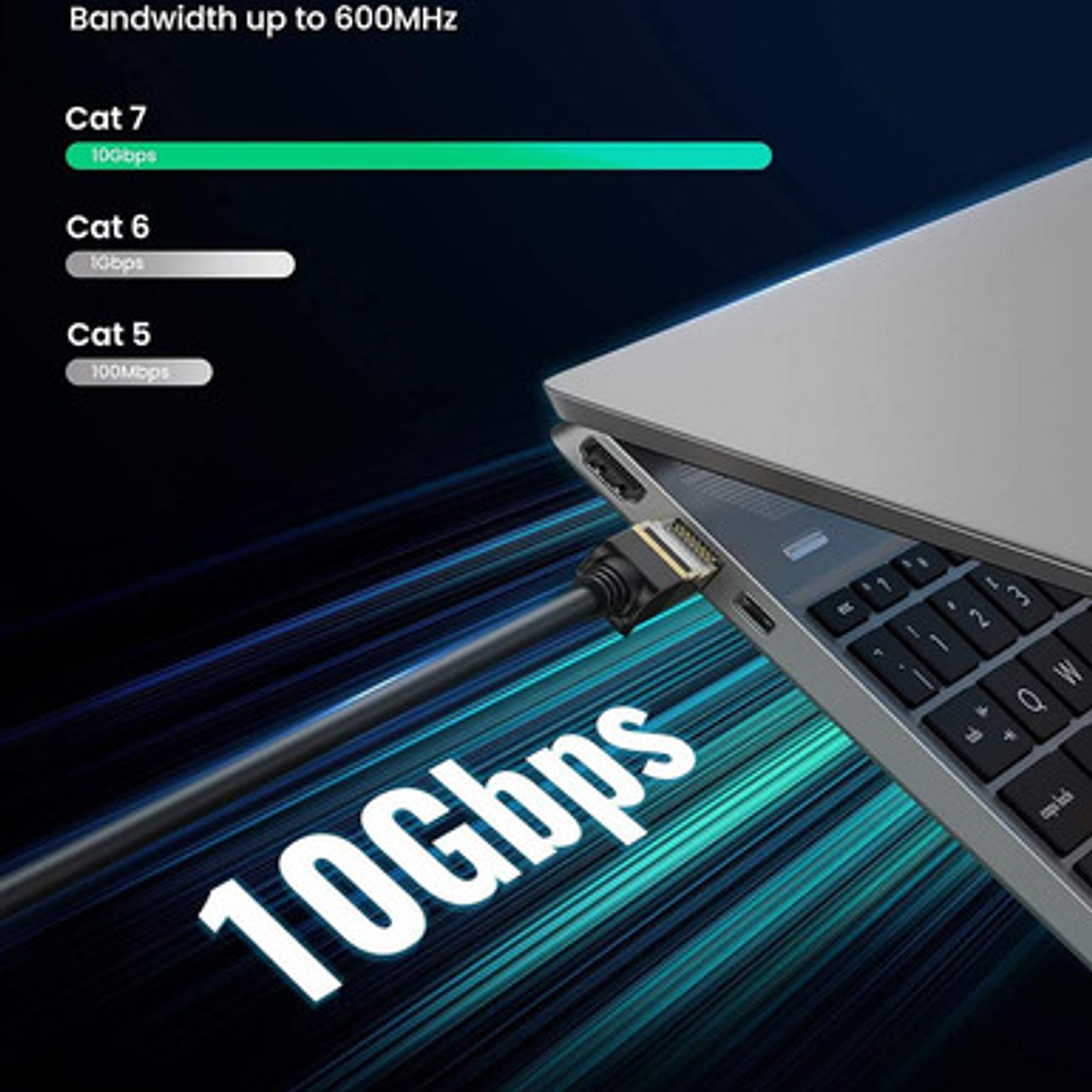 Cable Lan Ethernet Ugreen Cat7 Giga Pathcord De 5 Metros 3