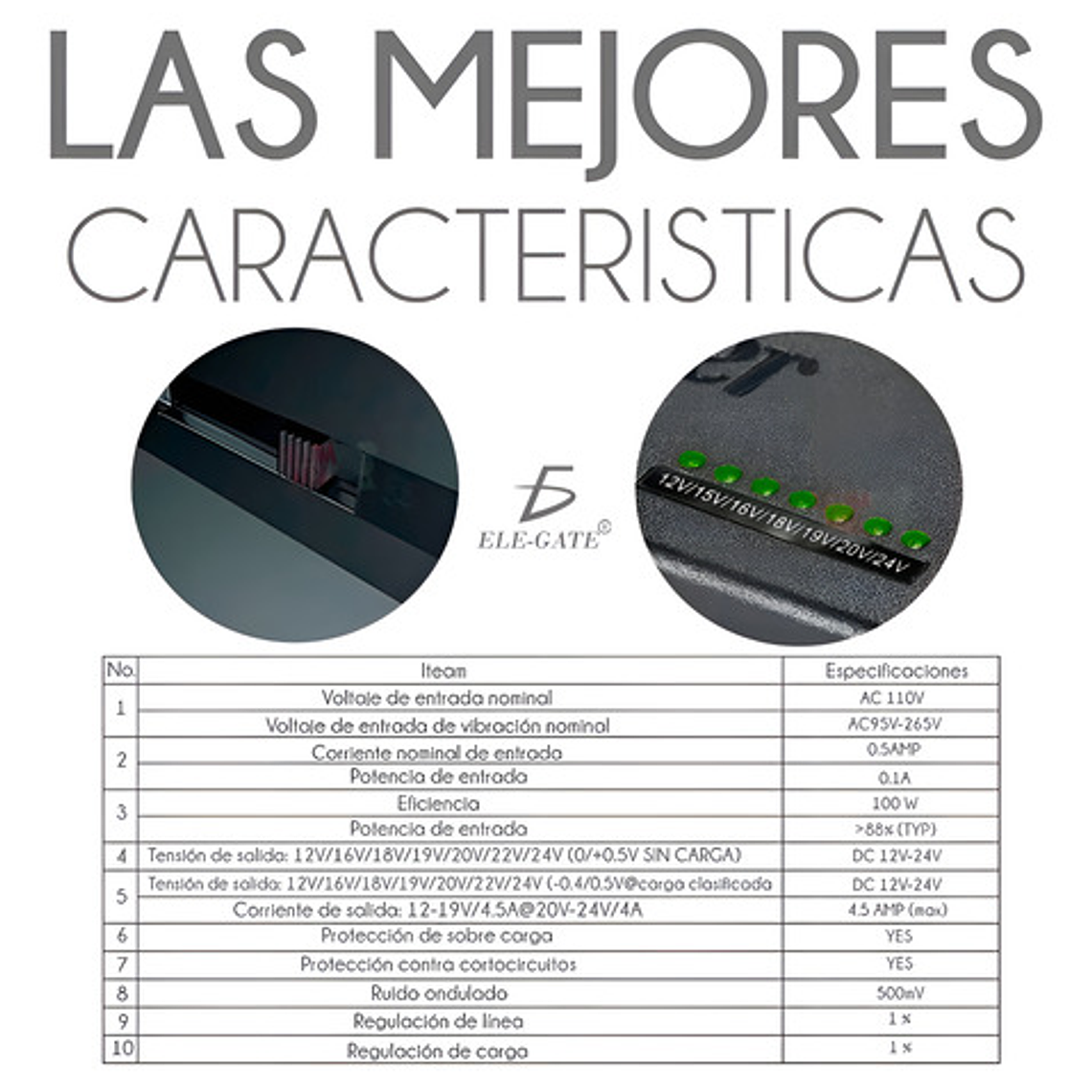 Cargador Universal Laptop Voltaje Variable 8 Puntas 12 24v 5