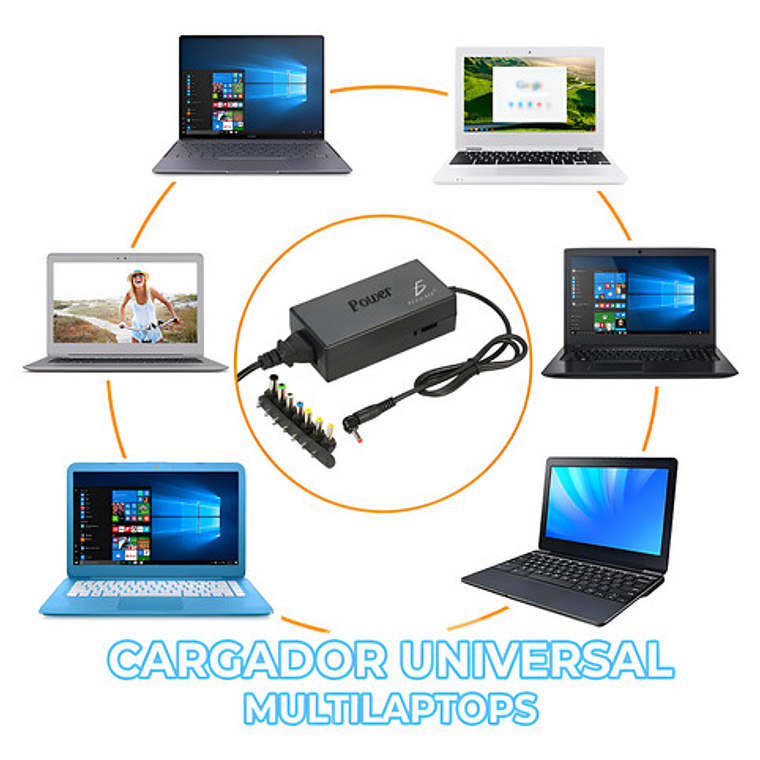 Cargador Universal Laptop Voltaje Variable 8 Puntas 12 24v 6