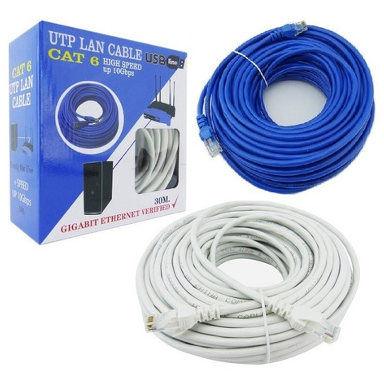 Cable Lan Internet Red Computadora 30mts Cat 6e Alta Calidad 3