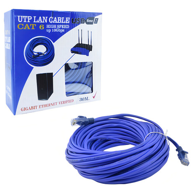 Cable Lan Internet Red Computadora 30mts Cat 6e Alta Calidad 7