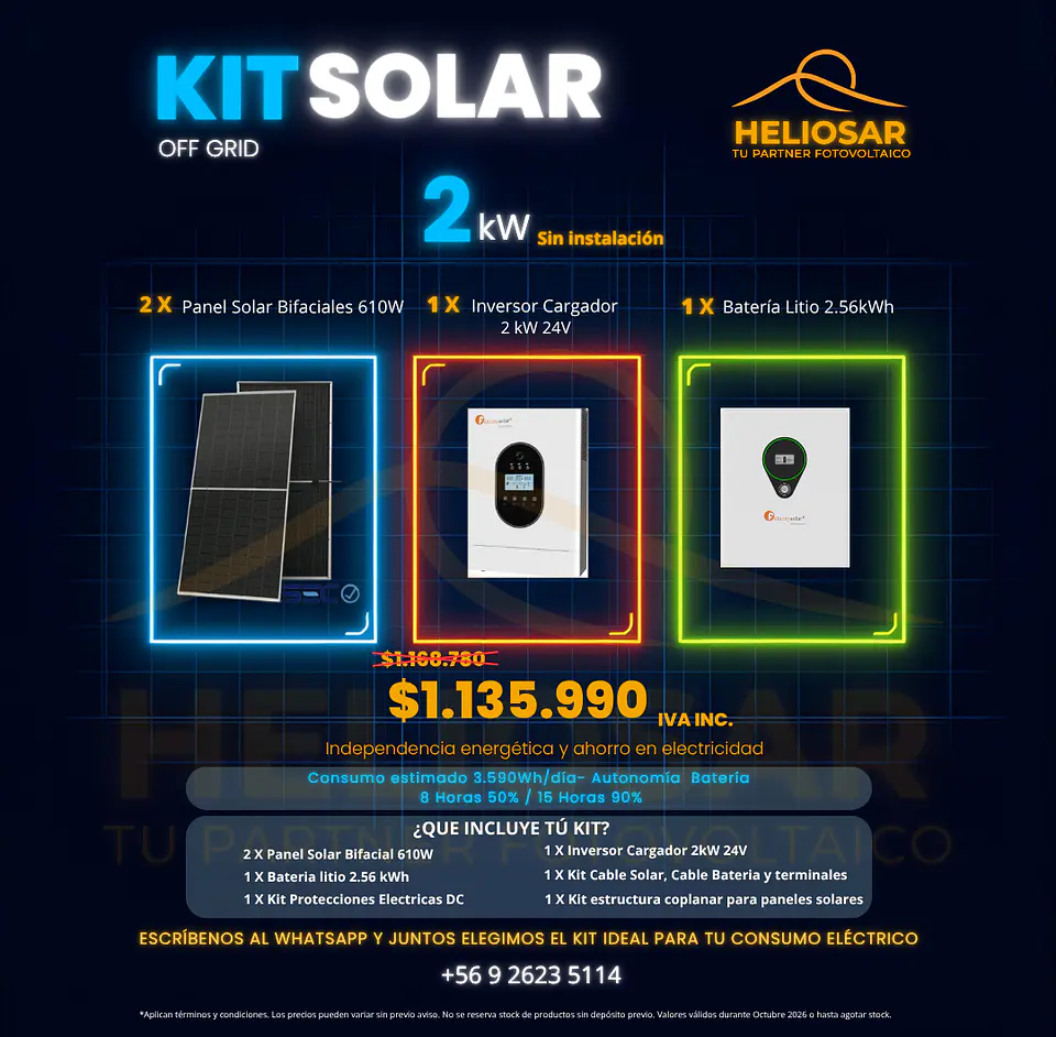 Kit solar Off-grid 2kW sin instalación 1