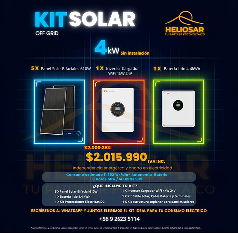 Kit solar off-grid 4kW sin instalacion