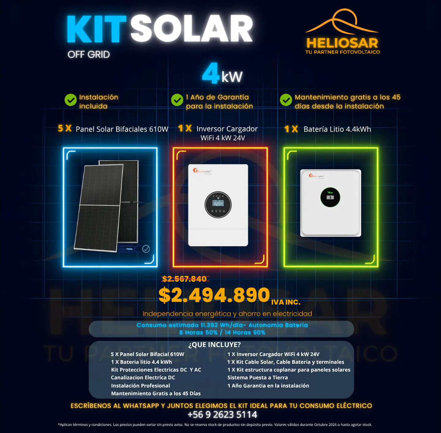 Kit solar off-grid 4kW con instalacion 1