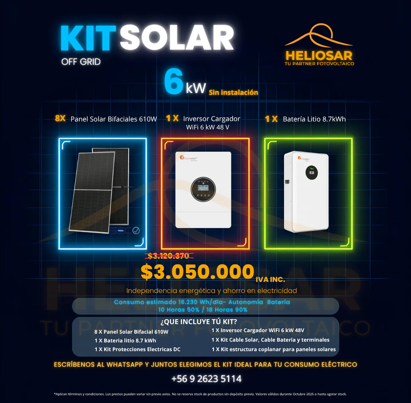 Kit solar off-grid 6kW sin instalacion 1