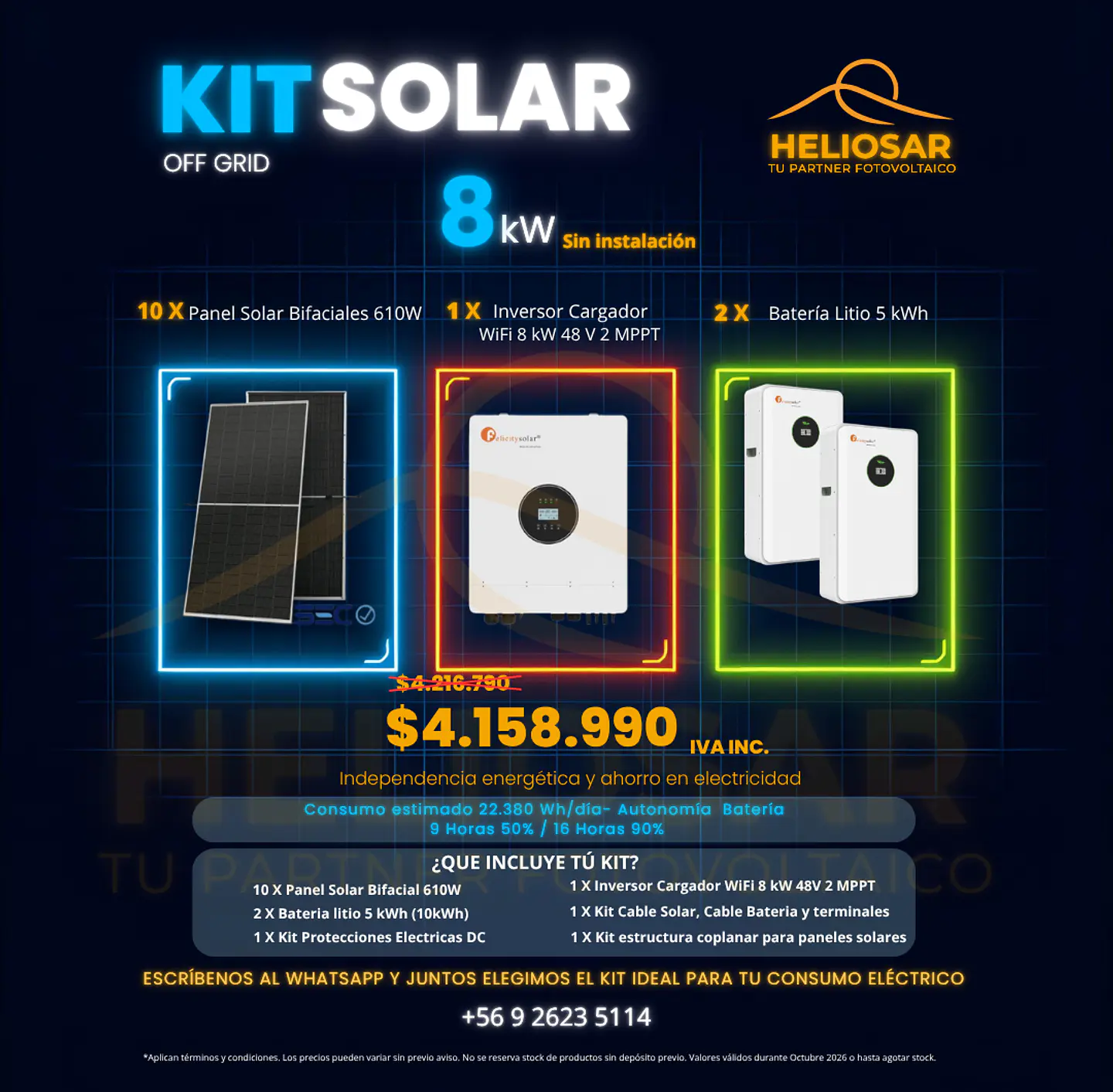 Kit solar off-grid 8kW sin instalacion 1