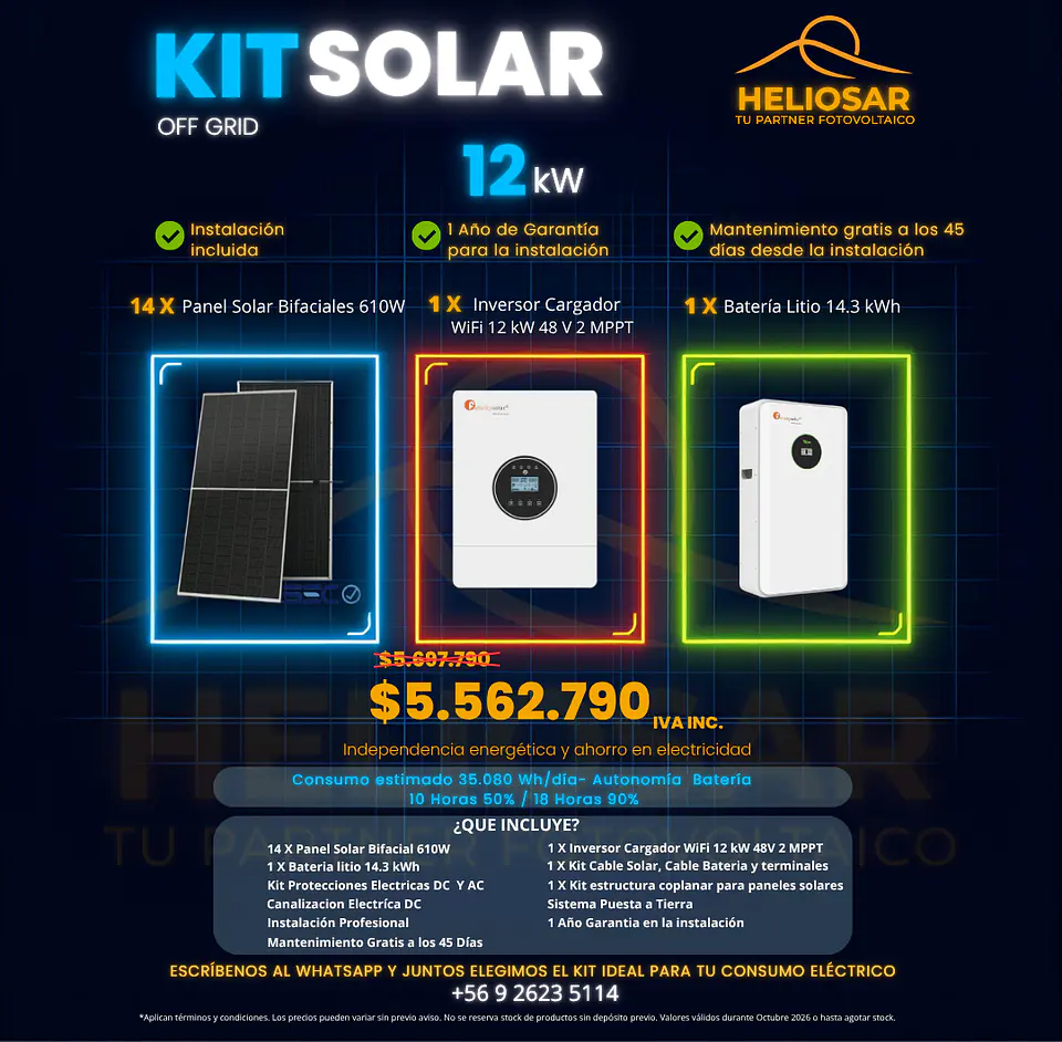 Kit solar off-grid 12kW con instalacion 1