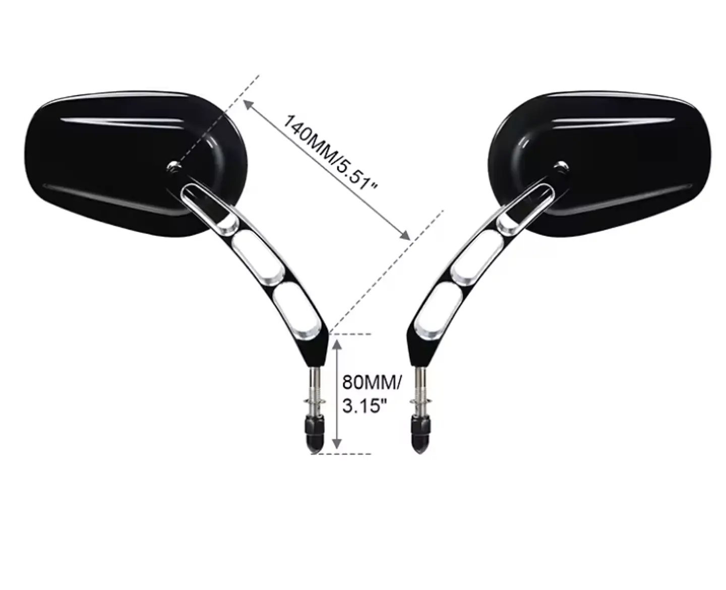Espejos Negros Brillante para Harley Davidson 2