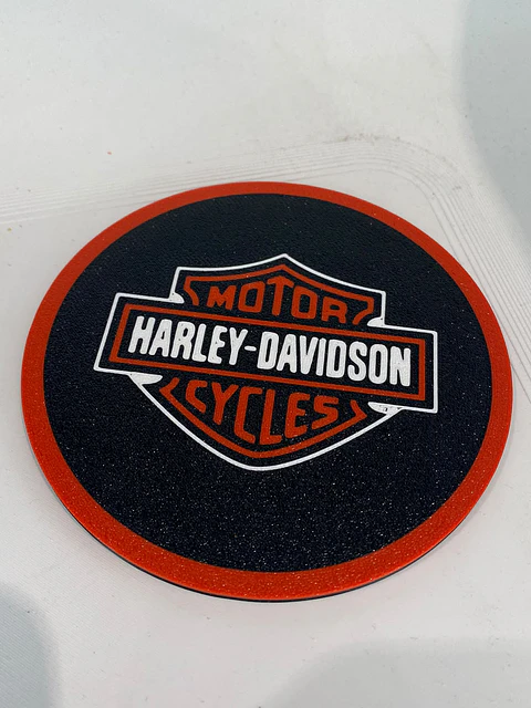 PortaVasos H-D Redondo Rojo + Base y Logo