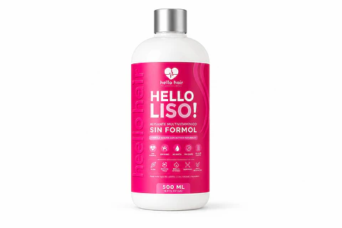 HELLO HAIR LISO ! Alisante multivitaminas y biotina sin formol 500 ml