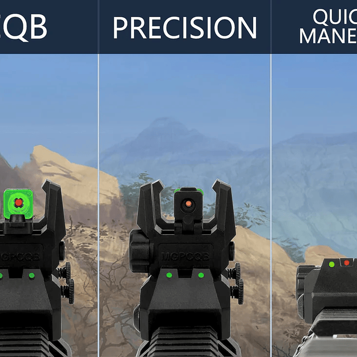 Alza y Guion Picatinny Rebatibles MGPCQB Armor - Fibra - Negro 3