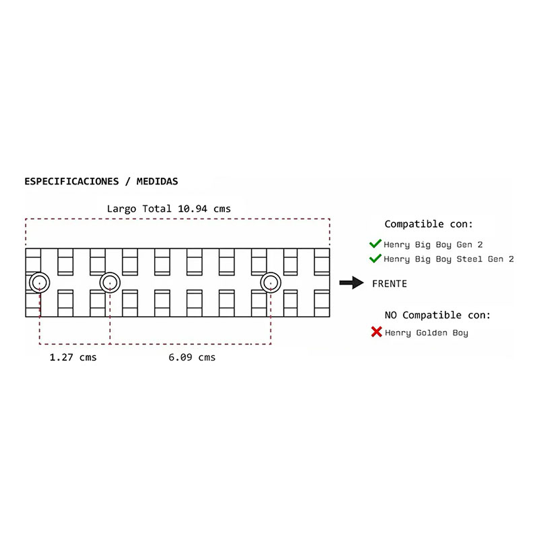 Riel Picatinny para Henry Big Boy / Marlin 1894 - 10 slots 2