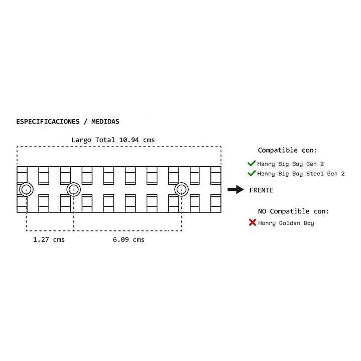 Riel Picatinny para Henry Big Boy / Marlin 1894 - 10 slots 2