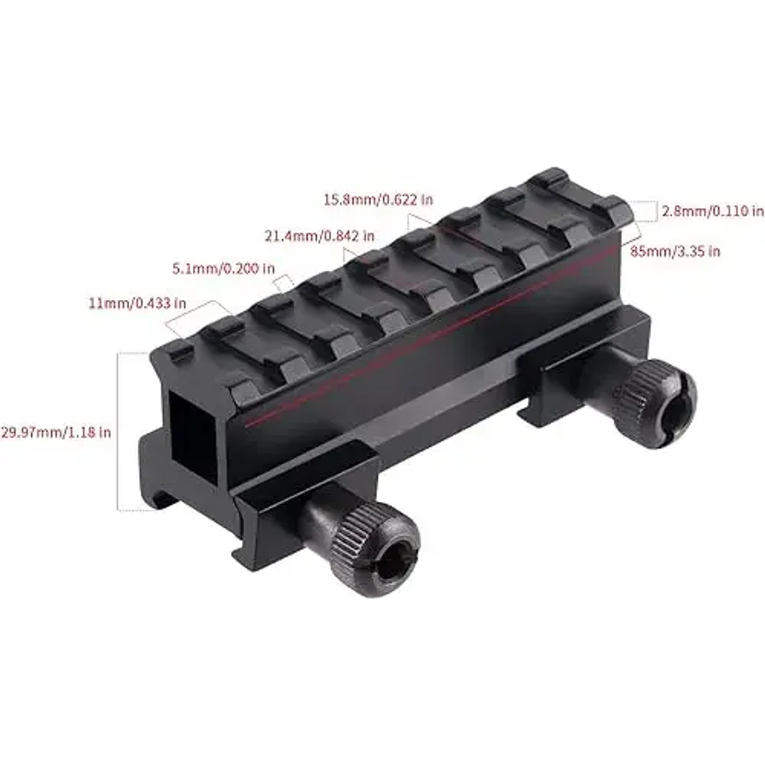 Montaje Riel Picatinny Elevador  8 slots 3