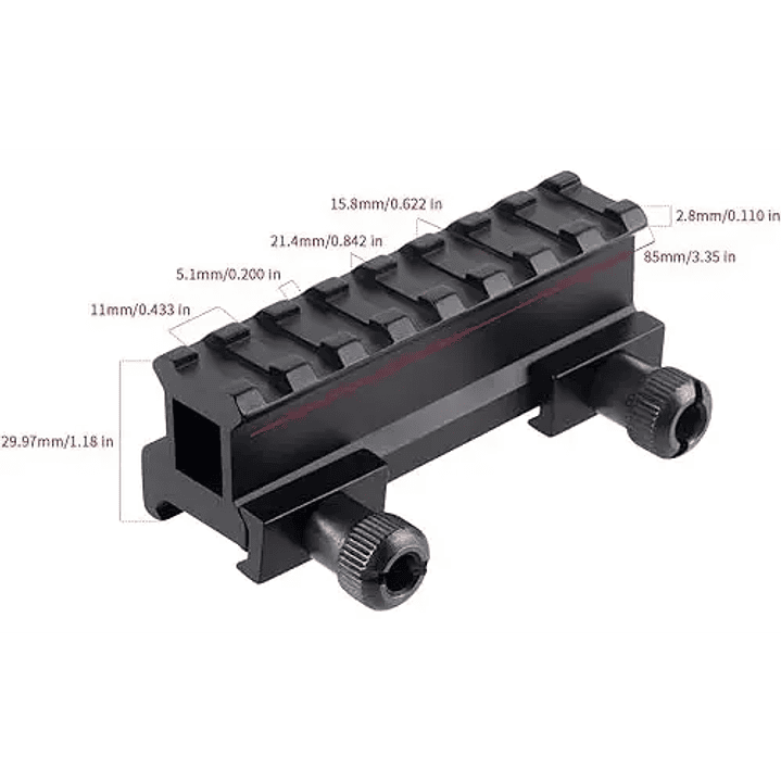 Montaje Riel Picatinny Elevador  8 slots 3