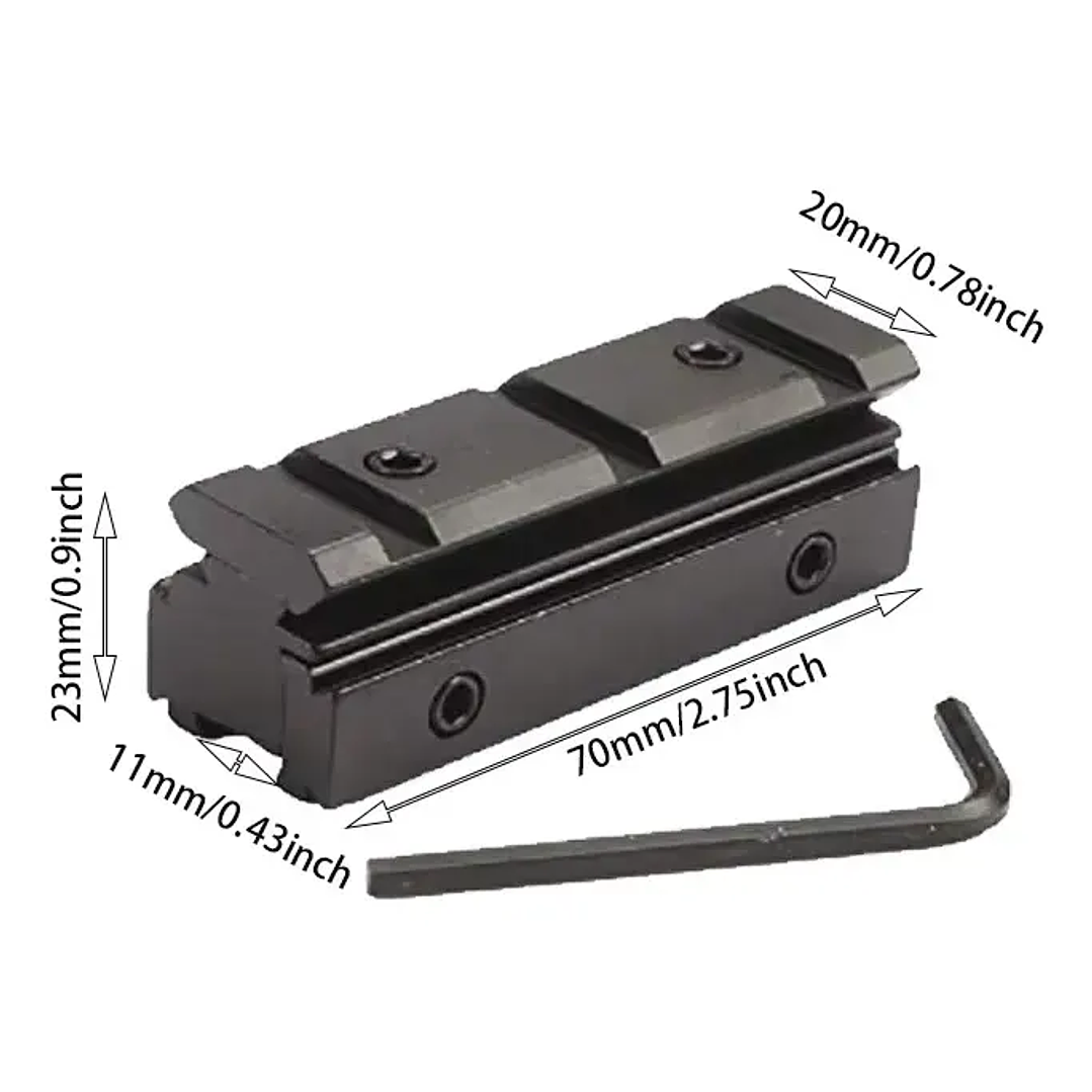 Adaptador Riel 11mm a Picatinny (Weaver) 70mm 2