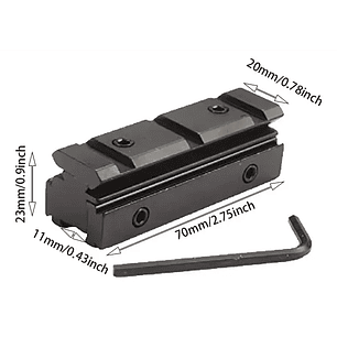Adaptador Riel 11mm a Picatinny (Weaver) 70mm