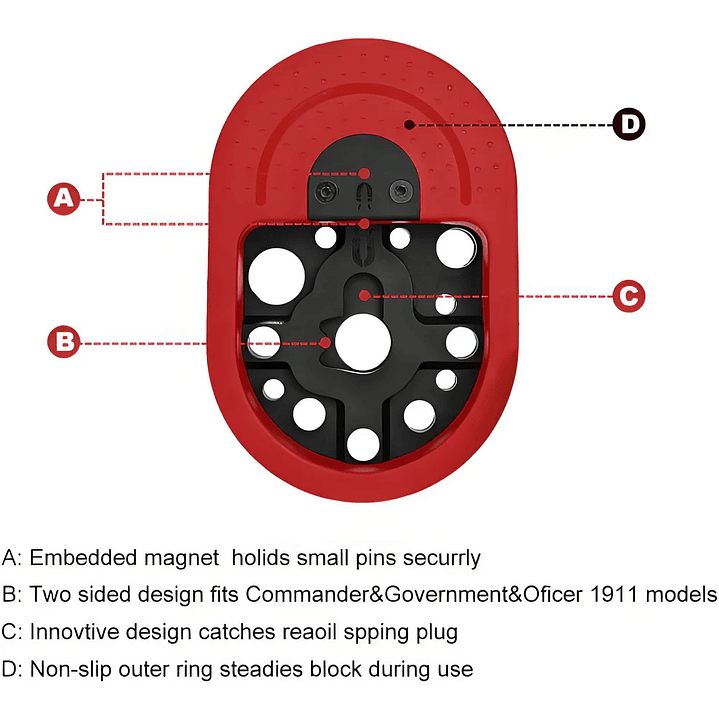 Herramientas Armero - Base Desarme Pistola Arma Corta Grande Rojo 5