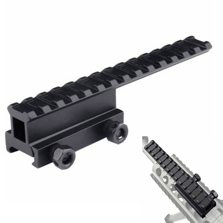 Montaje Riel Picatinny Extensor Largo miras Perfil Alto 3