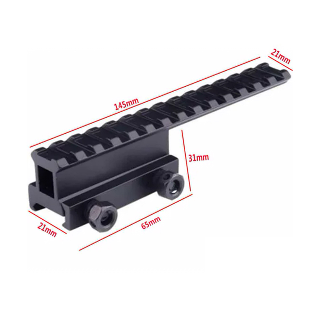 Montaje Riel Picatinny Extensor Largo miras Perfil Alto 2