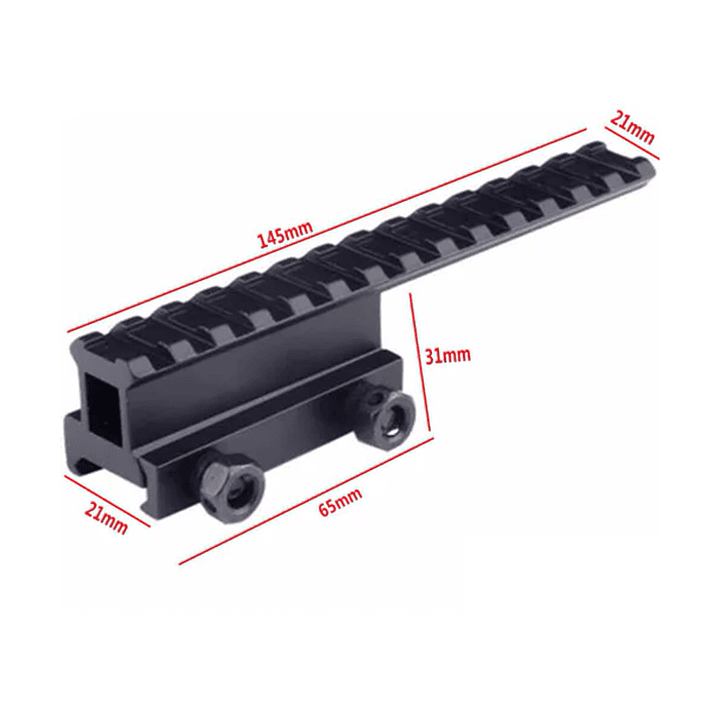 Montaje Riel Picatinny Extensor Largo miras Perfil Alto 2