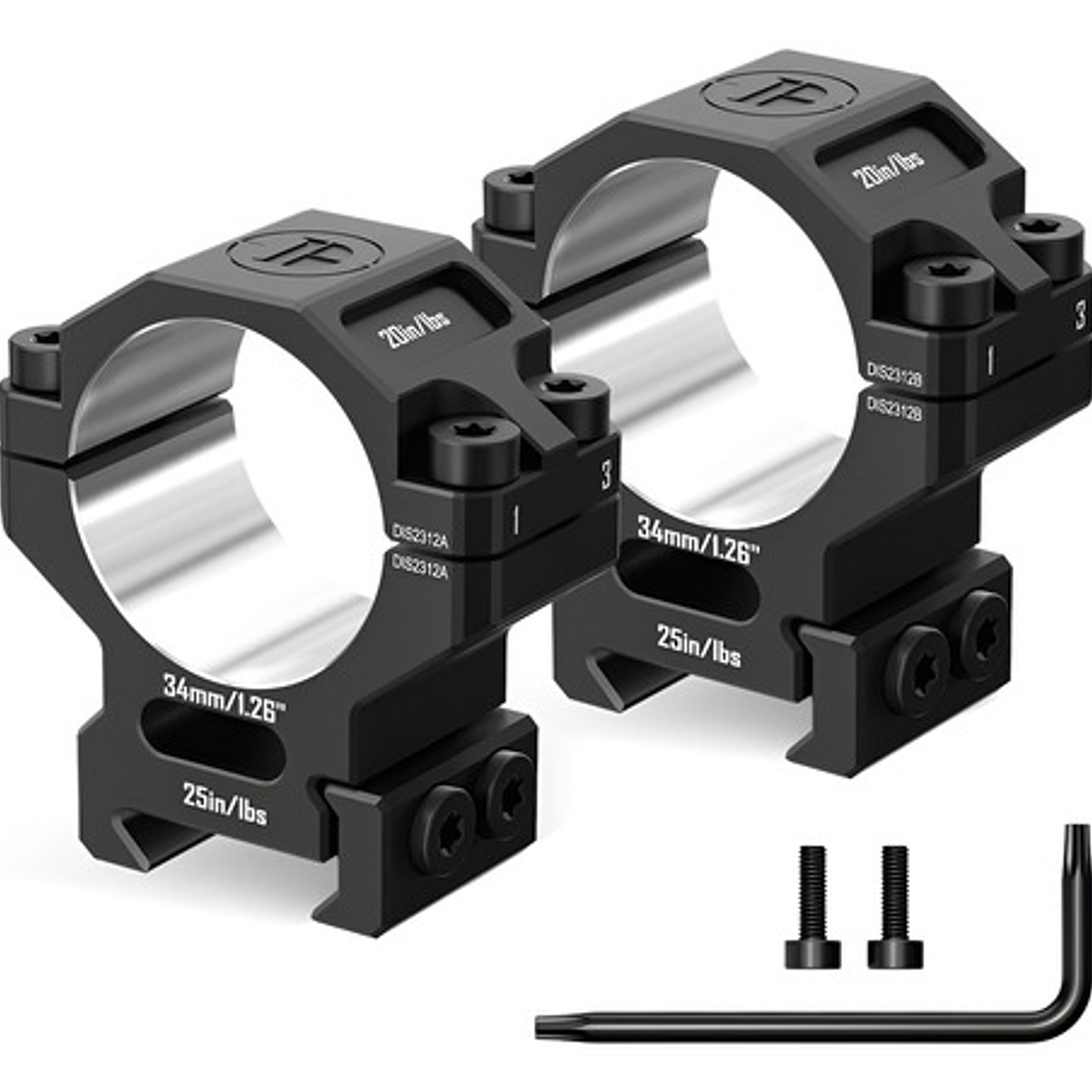 Anillas Mira Discovery 34 mm 6061 - Picatinny 21mm - Medium (15mm) 1