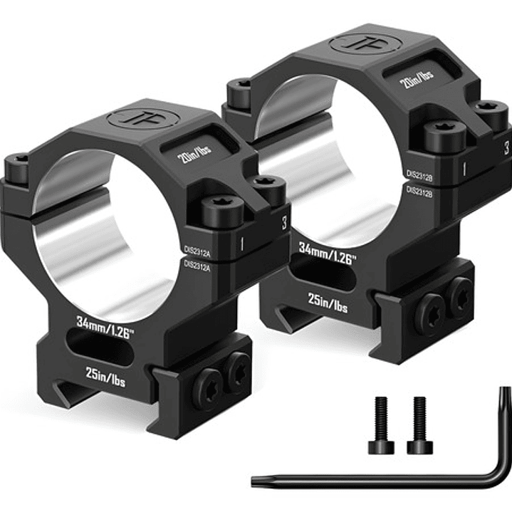 Anillas Mira Discovery 34 mm 6061 - Picatinny 21mm - Medium (15mm) 1