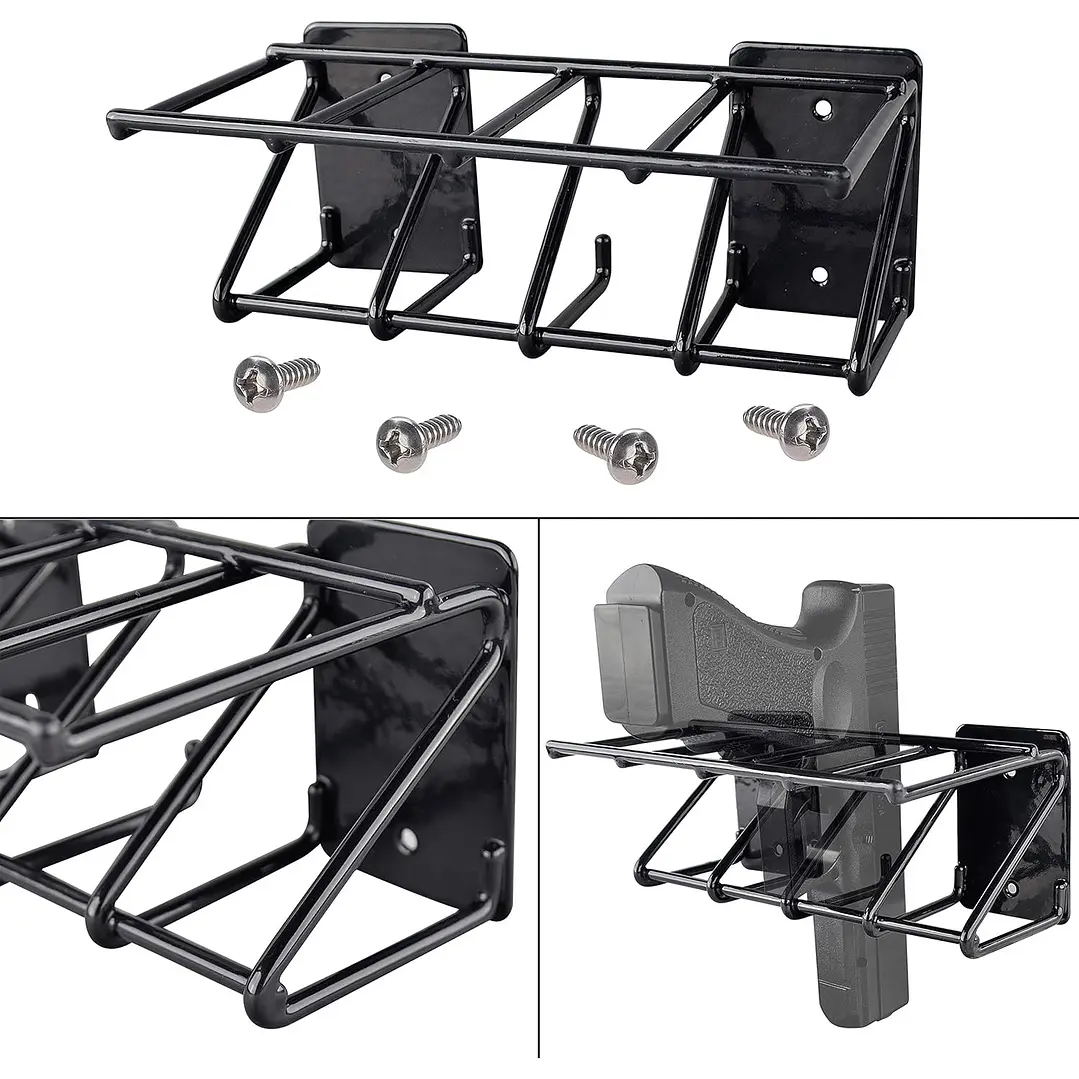 Soporte arma pistola de Pared Rack x 4 slots (Metalico) 1