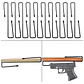 Soporte arma pistola Colgante Percha x 3 und (Metalico) - Miniatura 2