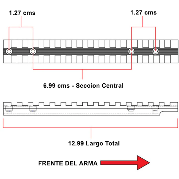 Riel Picatinny para Marlin 1895 336 444 - Henry H009 H010 - 12 slots 4