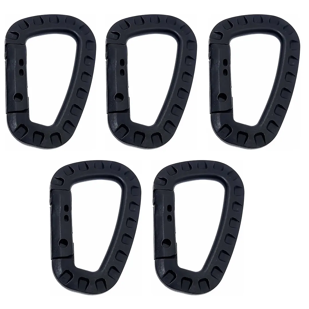 Mosquetones Plasticos Polimero - Pack x 5 und Negro 1