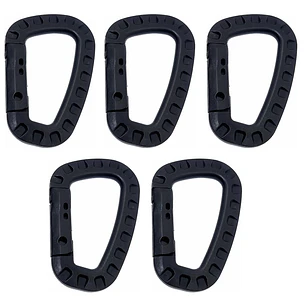 Mosquetones Plasticos Polimero - Pack x 5 und Negro