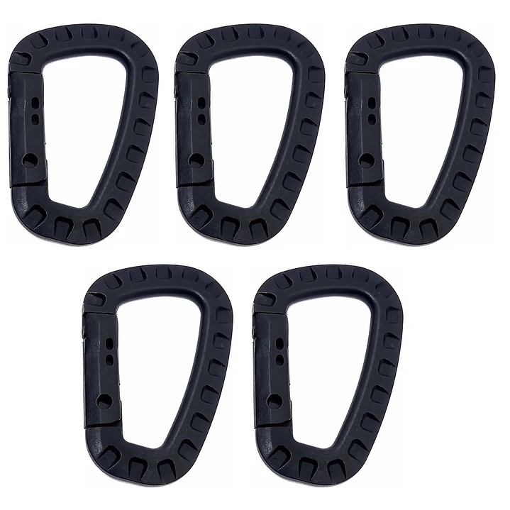 Mosquetones Plasticos Polimero - Pack x 5 und Negro 1