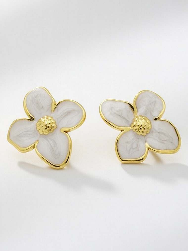 Brincos WhiteFlowers 1