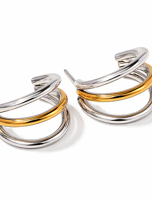 Brincos Triple hoops Dual