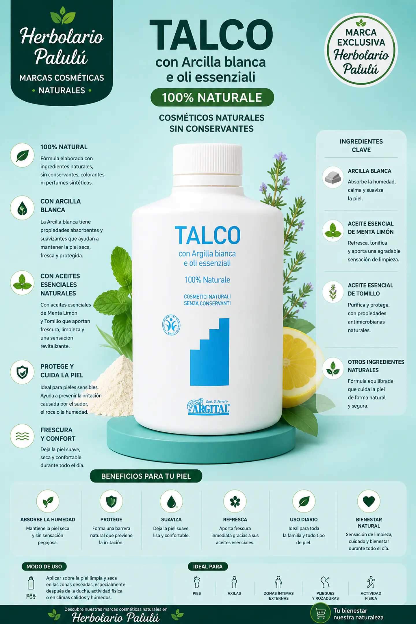 Talco Arcilla Blanca 100 gr. 1