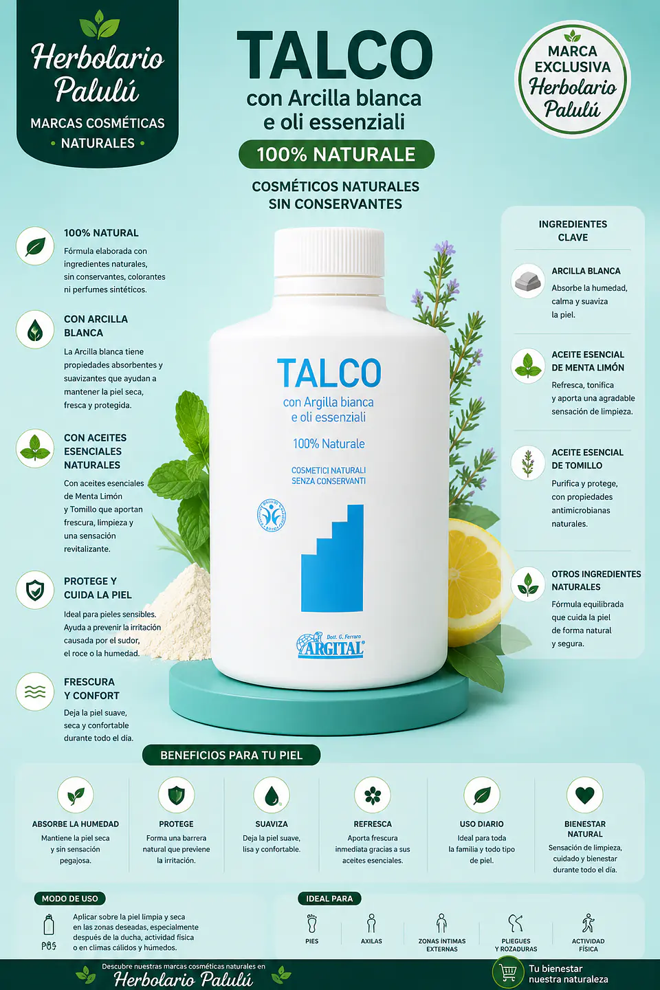 Talco Arcilla Blanca 100 gr. 1